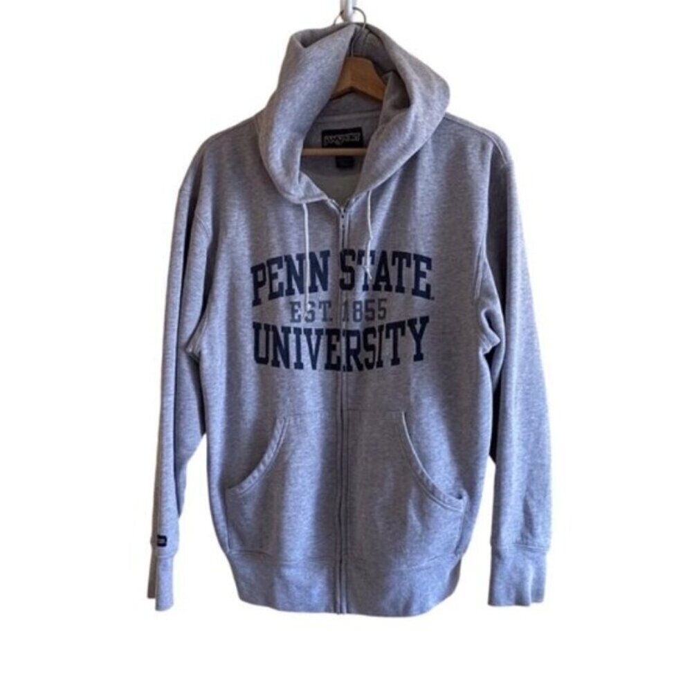 Y2K Jansport Penn State Sweatshirt Mens Small Grey Hoodie Full Zip Preppy Retro